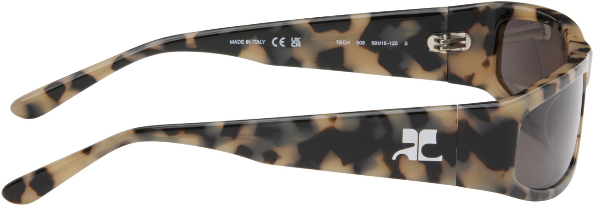 Courrèges Black & Beige Tech Sunglasses