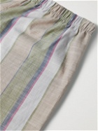 Hanro - Night & Day Striped Cotton Pyjama Shorts - Green