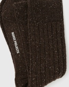 Norse Projects Bjarki Neps Wool Rib Sock Brown Men