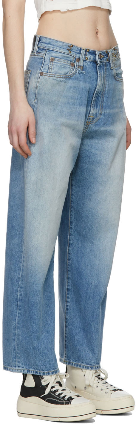 R13 Blue Fold Over Jeans R13