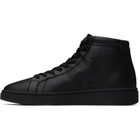Hugo Black Faux-Leather High-Top Sneakers