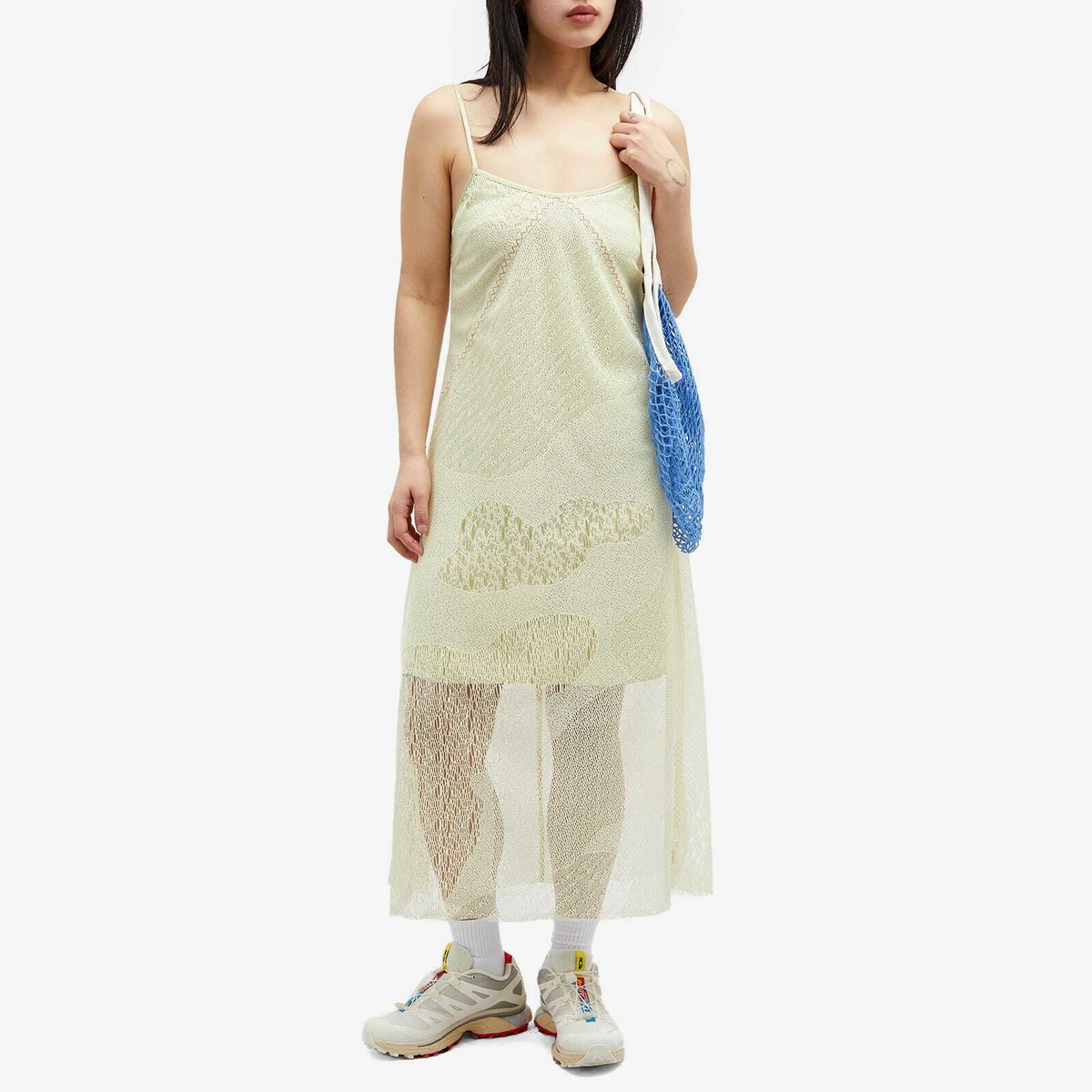 Brain Dead Women's Engineered Cloud Mesh Slip Dress in Natural
