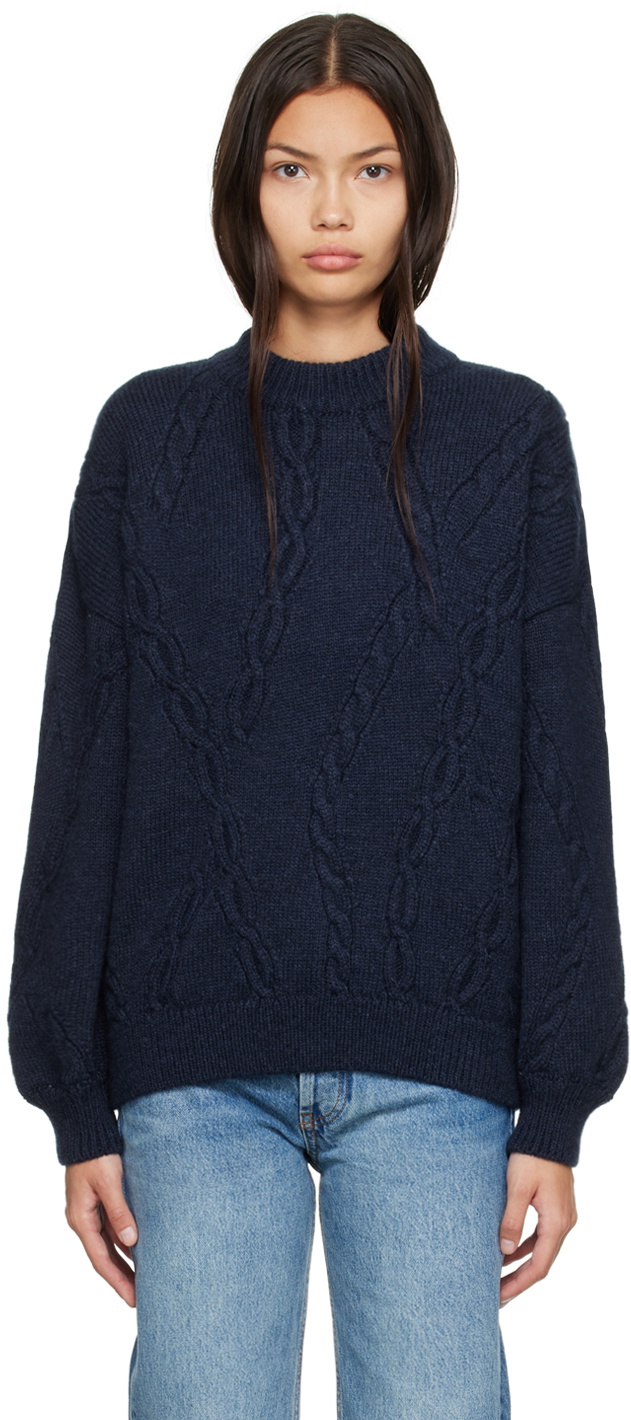 ANINE BING Navy Mike Sweater ANINE BING