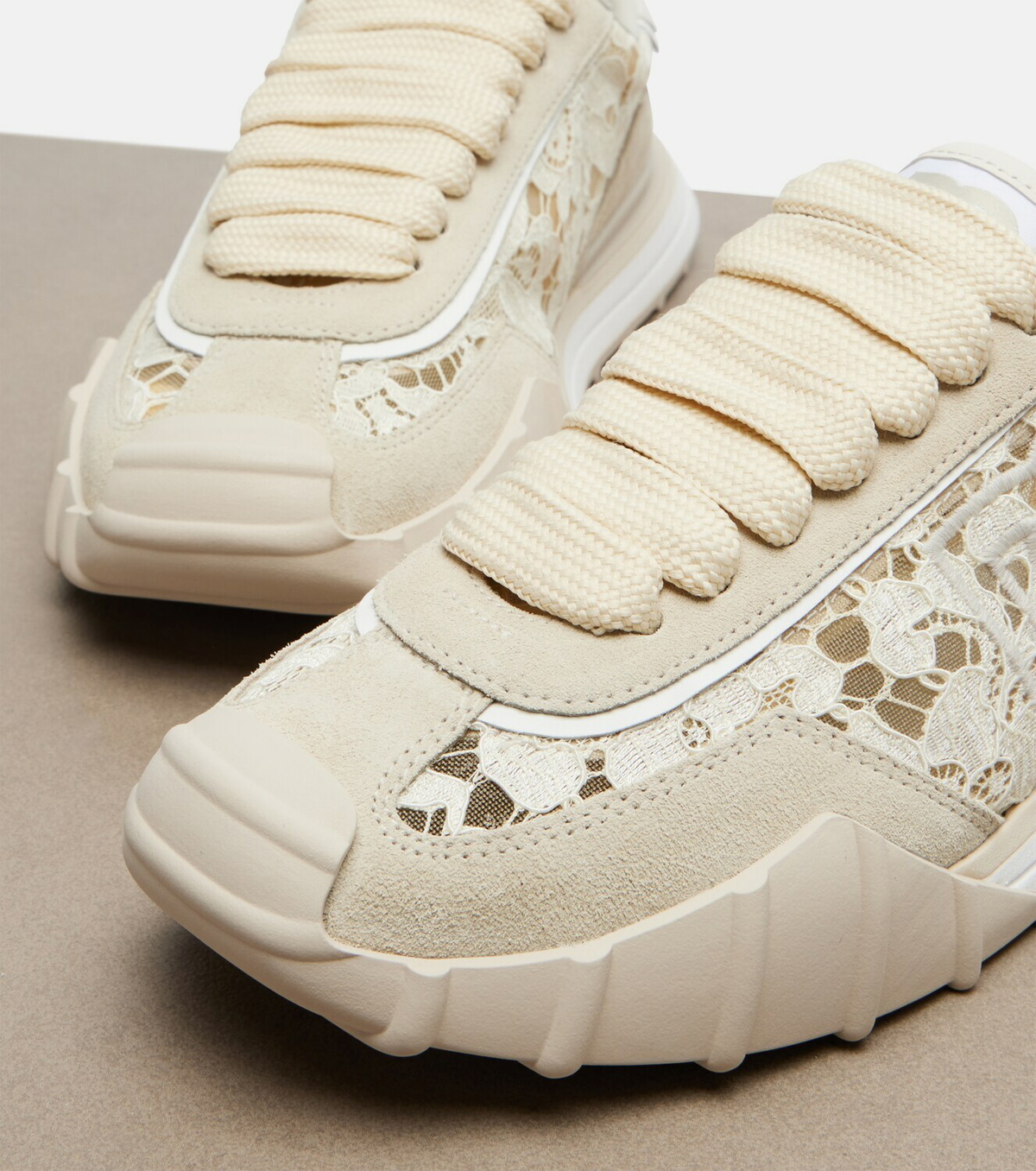 Dolce&Gabbana Runner suede-trimmed lace sneakers