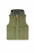 Diesel Hooded cargo vest in cotton twill - Jackets Womens in Green