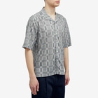 Officine Generale Men's Officine Générale Eren Geomatric Print Vacation Shirt in Grey/White