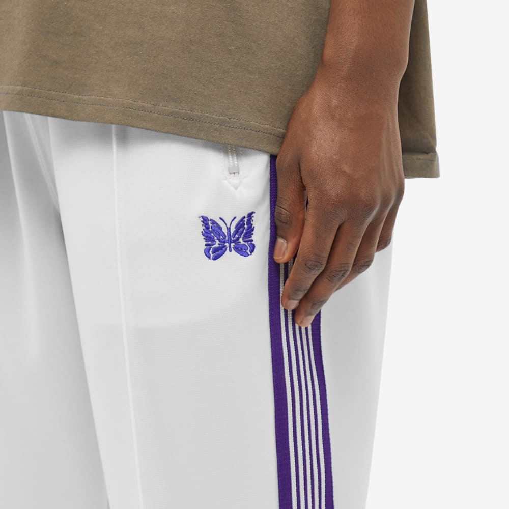 Needles Men's Poly Smooth Narrow Track Pant in Ice White Needles