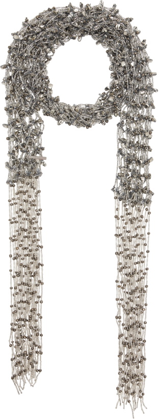 Photo: Dries Van Noten Silver Embroidered Necklace Scarf