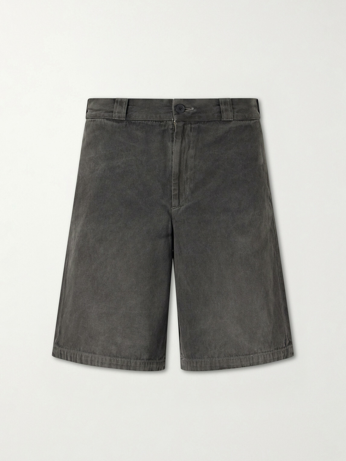 Enfants Riches Déprimés - Straight-Leg Distressed Cotton and Linen-Blend Twill Shorts - Gray