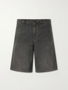 Enfants Riches Déprimés - Straight-Leg Distressed Cotton and Linen-Blend Twill Shorts - Gray