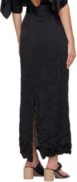 MM6 Maison Margiela Black Crinkled Maxi Skirt