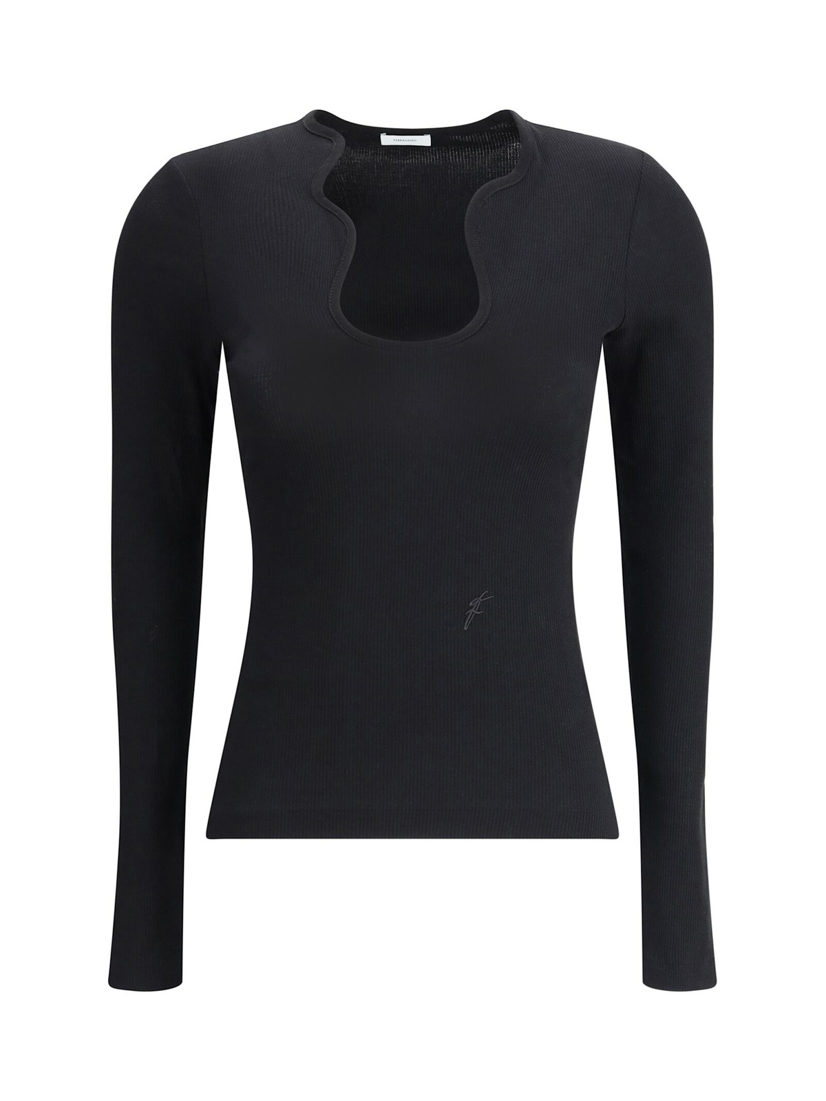 Ferragamo コットンジャージーＴシャツ BLACK Ferragamo Black Short Sleeves T-shirt Salvatore Ferragamo