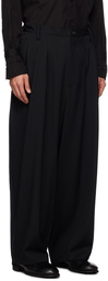 Yohji Yamamoto Black 12-Pleat Trousers