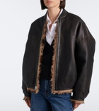 Arma Violet reversible shearling bomber jacket