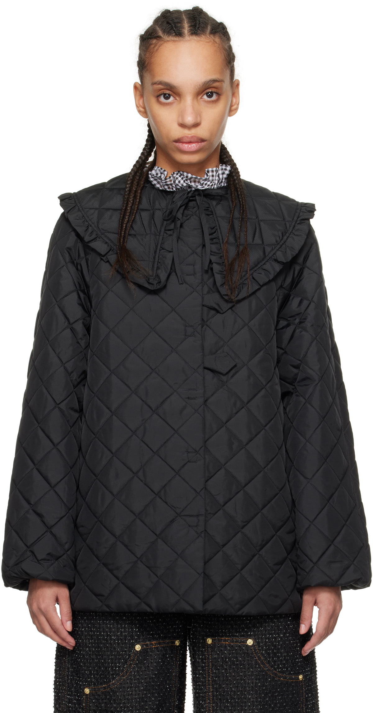 GANNI Black Ripstop Quilt Jacket GANNI