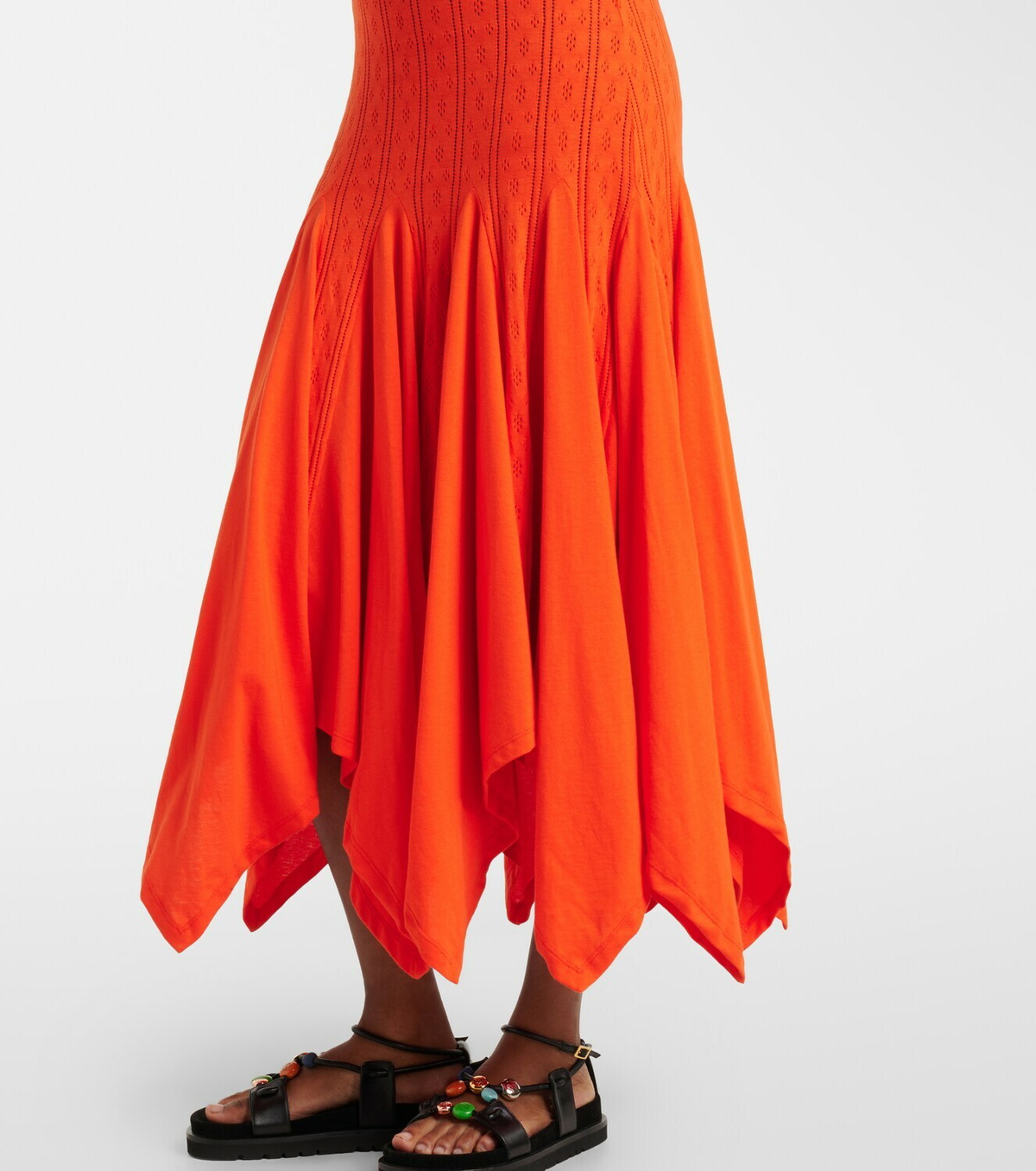 Loewe Paula's Ibiza pointelle cotton jersey maxi dress