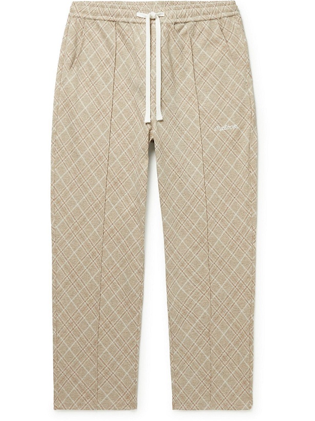 Photo: Malbon Golf - Tradition Logo-Embroidered Argyle Jersey Drawstring Golf Trousers - Brown