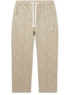 Malbon Golf - Tradition Logo-Embroidered Argyle Jersey Drawstring Golf Trousers - Brown