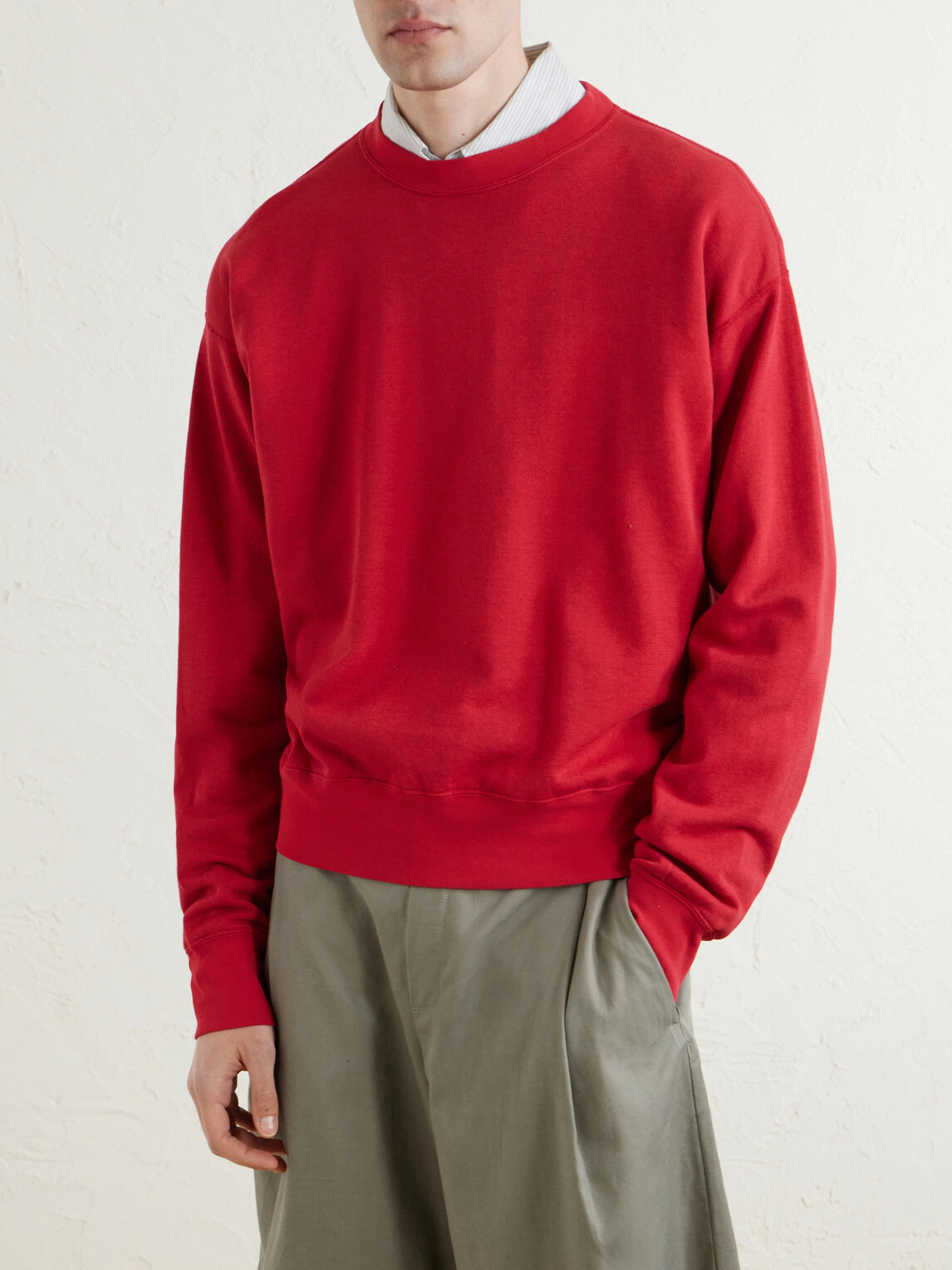 Auralee - Cotton, Wool and Silk-Blend Jersey Sweater - Red
