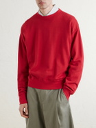 Auralee - Cotton, Wool and Silk-Blend Jersey Sweater - Red