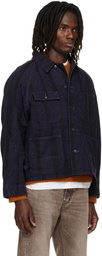 NEEDLES Black Python Jacquard Short Denim Jacket