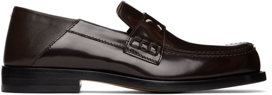 Maison Margiela Black Grained Stitch Camden Loafers