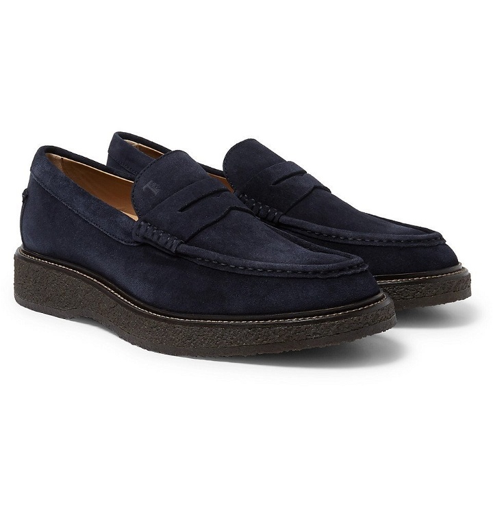 Photo: Tod's - Suede Penny Loafers - Men - Navy