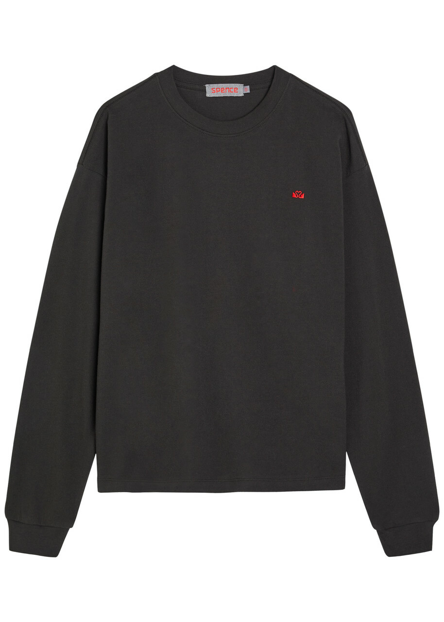 Spence Logo-embroidered Piqué Cotton Racquet T-shirt Black
