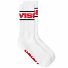 Vision Streetwear Men's Wrap Logo Sock in White