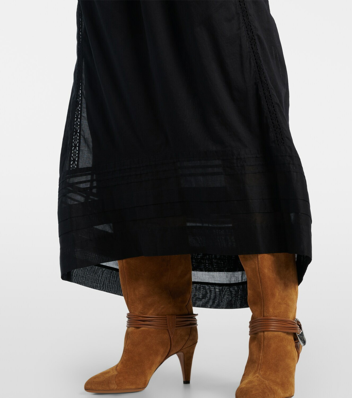 Marant Etoile Gisela lace-trimmed cotton maxi dress