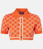 Gucci GG cropped cotton jacquard cardigan