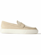 Tod's - Canvas-Trimmed Nubuck Penny Loafers - Unknown