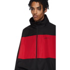 Balenciaga Black and Red Poplin Zip-Up Jacket