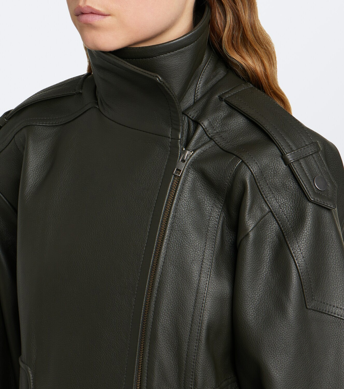 Vince Oversized leather biker jacket