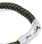 Tod's - Woven Leather and Silver-Tone Bracelet - Green