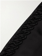 Balmain - Shawl-Collar Chain-Embellished Crepe Blazer - Black