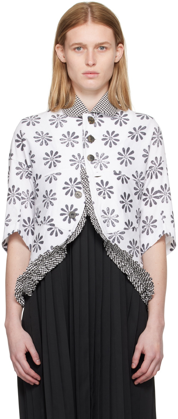 White Ruffle Jacket Tao Comme Des Garçons White Ruffled Jacket