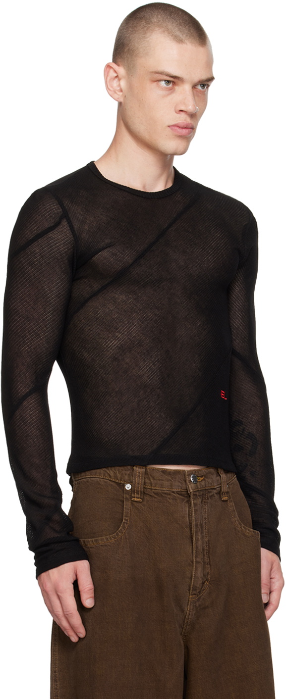 Eckhaus Latta Black Spiral Long Sleeve T-Shirt Eckhaus Latta