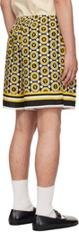 Valentino Black & Yellow Bulles Royales Print Shorts