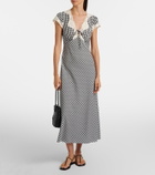 Rixo Amari lace-trimmed checked midi dress