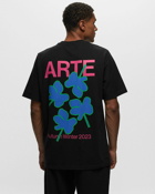 Arte Antwerp Abstract Flowers T Shirt Black - Mens - Shortsleeves