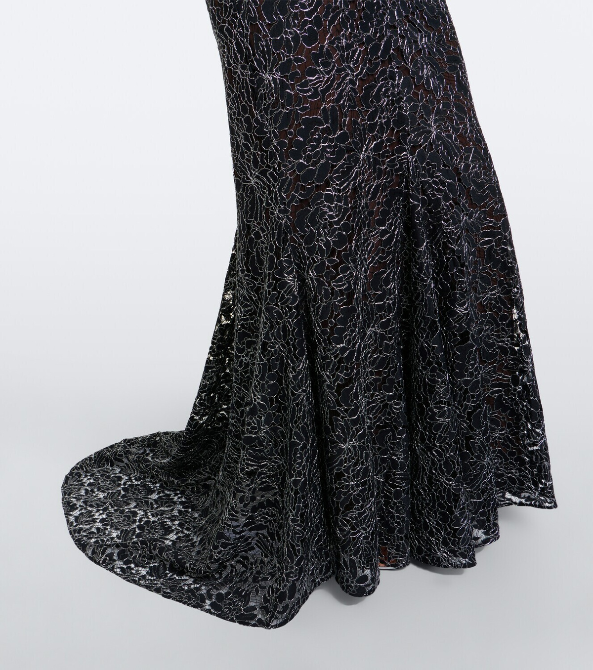 De La Vali Votiva lace lamé gown