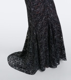 De La Vali Votiva lace lamé gown