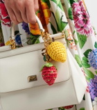 Dolce&Gabbana DG raffia-trimmed keychain