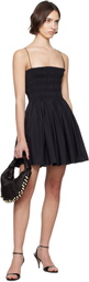Matteau Black Shirred Bodice Minidress