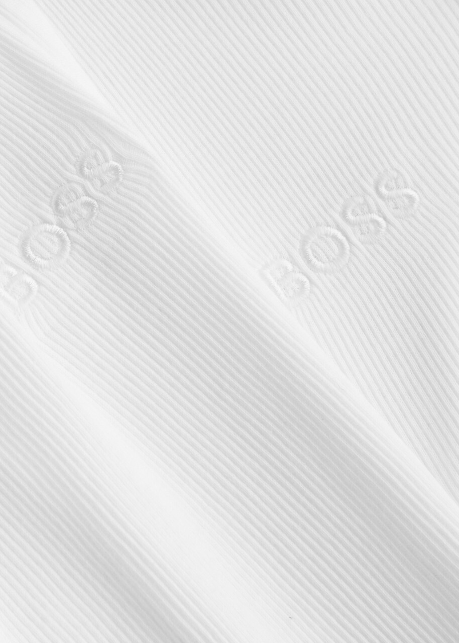 Boss Logo-embroidered Cotton Tank set of Three White