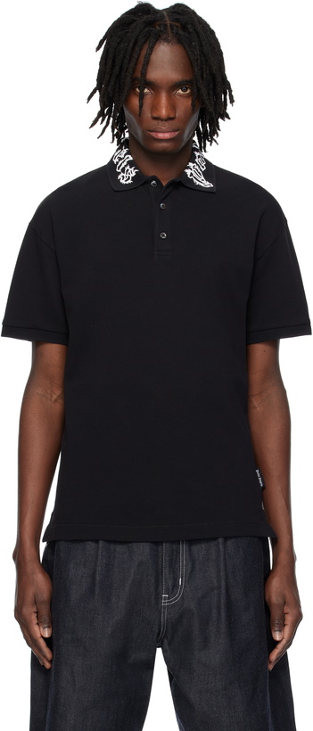 Photo: Palm Angels Black Neck Logo Polo
