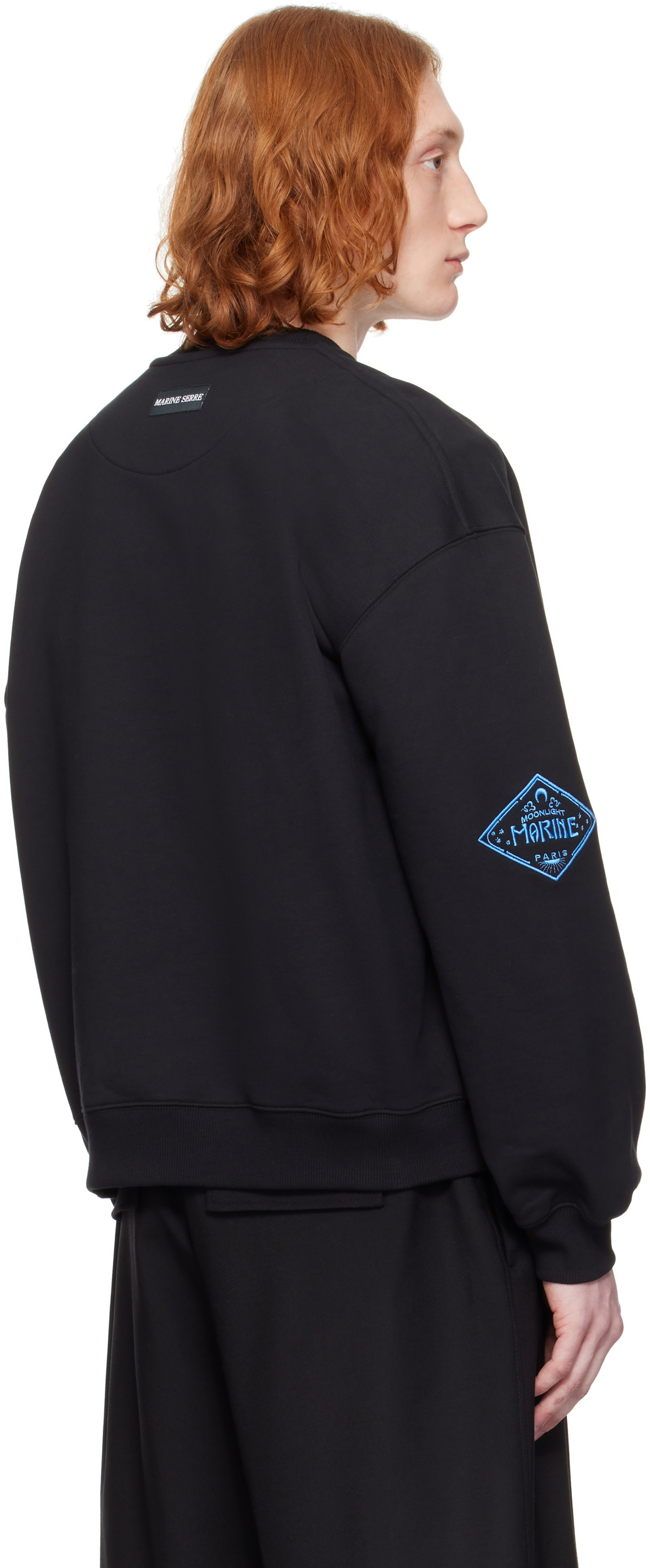 Marine Serre Black Souvenir Fleece Oversized Sweatshirt