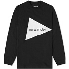 And Wander Men's Logo Long Sleeve T-Shirt in Black
