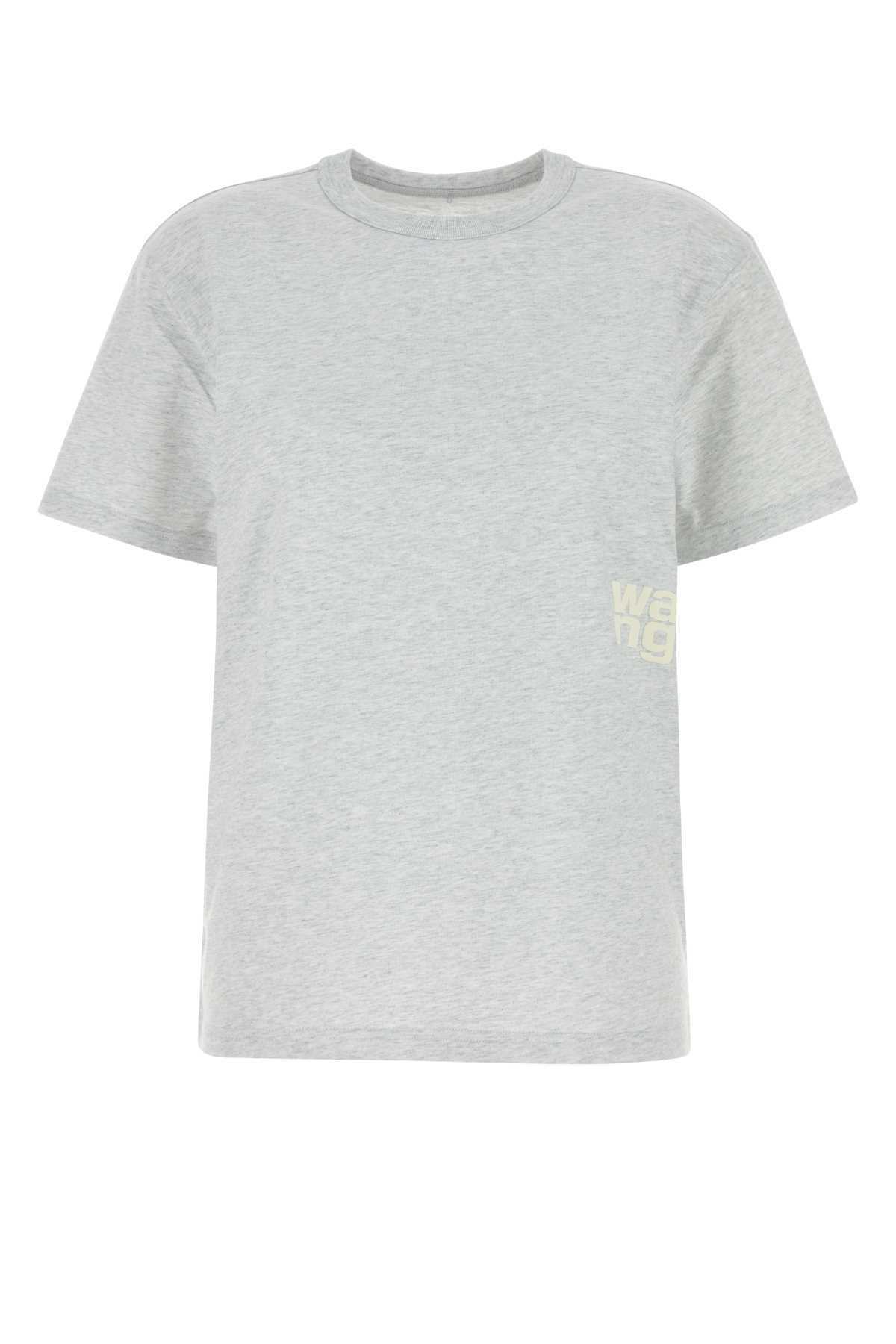 T by Alexander Wang Melange Light Grey Cotton T-shirt